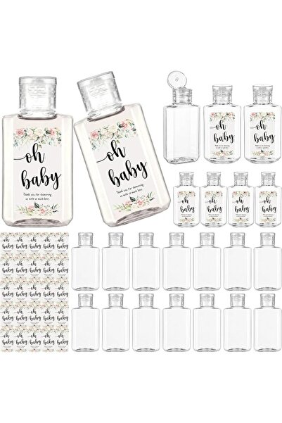 GENERAL SiliFine 50 Sets Baby Shower Hand Sanitizer Bottles Bulk Mini 2oz Tra...