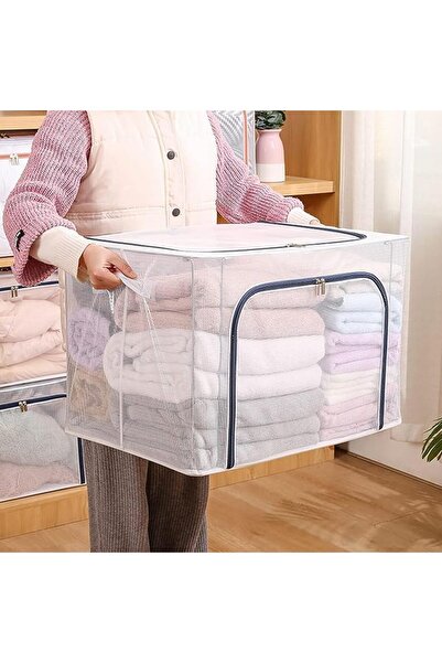 Maykela Large Capacity Clear Storage Box,Foldable Storage Bag Organizer with ...