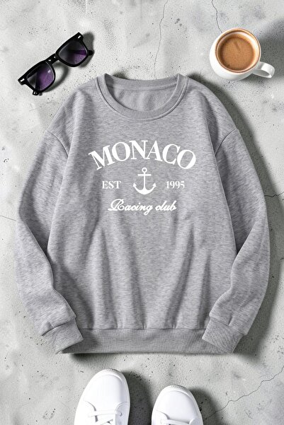 uyguntarz Unisex Monaco Printed Crew Neck Sweatshirt