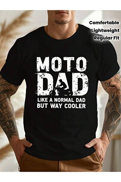 2BIR تي شيرت رجالي بتصميم Moto Dad - تي شيرت بأكمام قصيرة وياقة دائرية، قميص ...