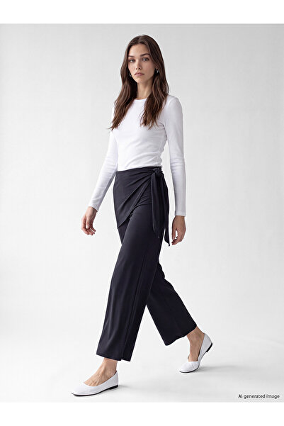 LC Waikiki Nevavm Women's Modal Blend Pants with Shawl Tie and Difference in ...