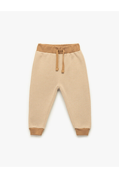 Koton Tie-Waist Shirred Striped Jogger Sweatpants
