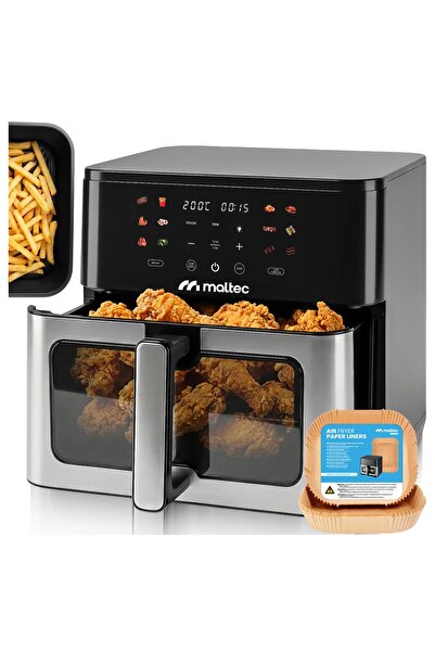 MalTec Friteuză cu aer cald de 10L, 2000W, cu fereastră