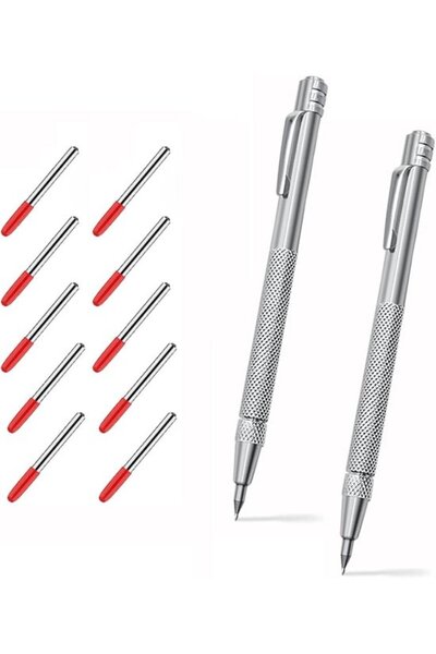 STARSTAR Engraving pen 2pc with 10 nibs silver for wood/ceramic/glass.