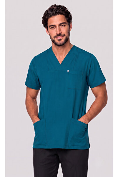 DENİZ İŞ Men's Envelope Collar Smoked, Khaki Green, Petrol Blue, Petrol Green...