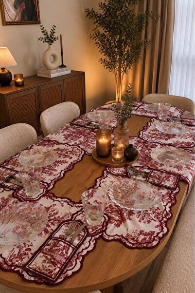 Çeyiz Diyarı Gonna Linen Printed Liquid-Proof American Service Set 19 Pieces ...