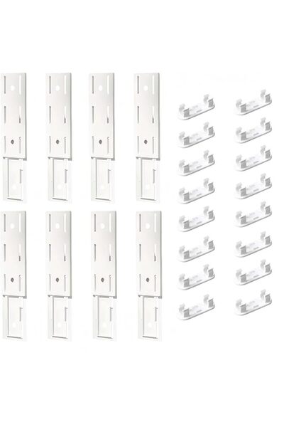 SYOSI 8 Pcs Wall Mounted Power Strip Holder – Self-Adhesive Socket Holder wit...