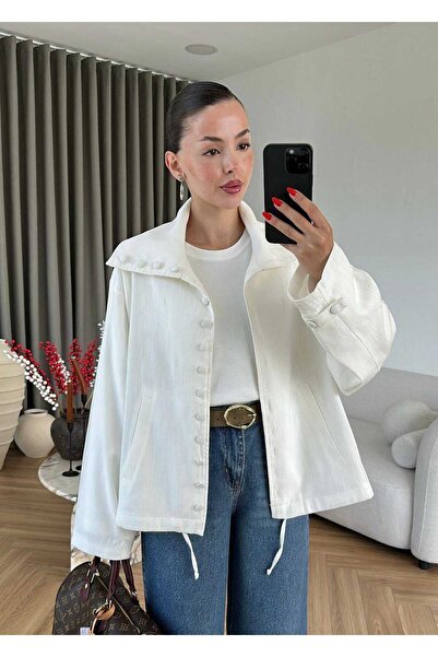 VIORA FASHION BÜYÜK YAKA PERU BAĞLAMALI CEKET