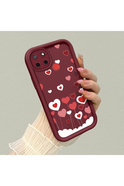 CHICASELUX Realme C25/C25S/C12 Compatible Colorful Heart Balloon Pattern Sili...