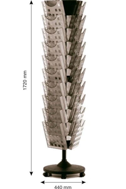 Helit Display Modular Rotativ, 30 X A4, - Transparent Fumuriu