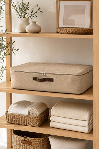 Dathcha Jute Storage Box L Size 60 × 18 × 45 cm with Lid |   Cloth Closet Org...