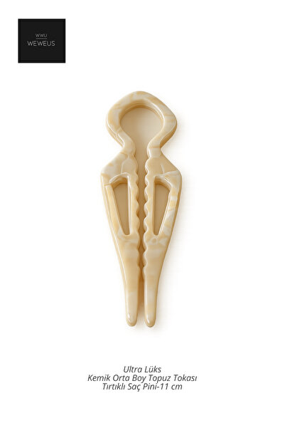 Weweus Cream Premium Bone Bun Hair Clip-Hair Pin 11 cm