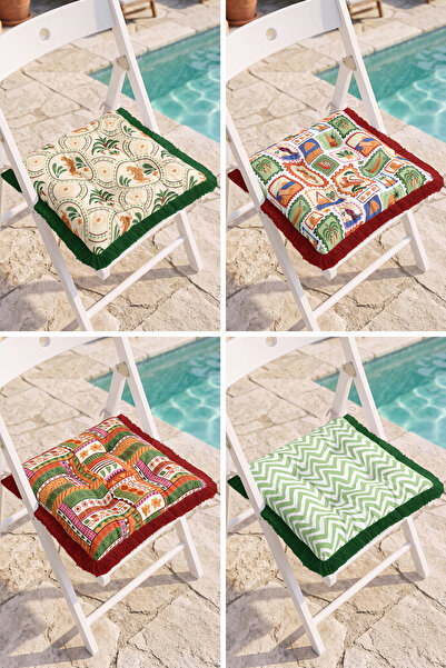 Realhomes Mediterranean Themed Rooster, Citrus and Wave Patterned 4-Piece Fri...