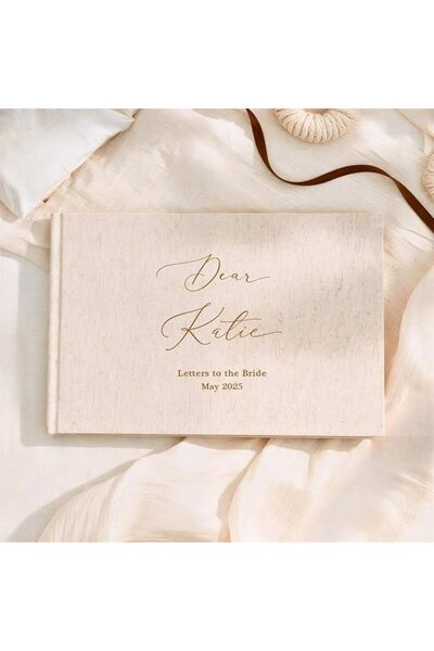 GENERAL Custom Linen Wedding Guest Book-Photo Album-Wedding Reception Book (B...