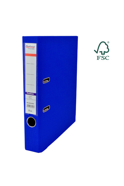 Optima A4 File, Laminated Pp/Pp, Metal Edge, 50 Mm, Premium - Blue