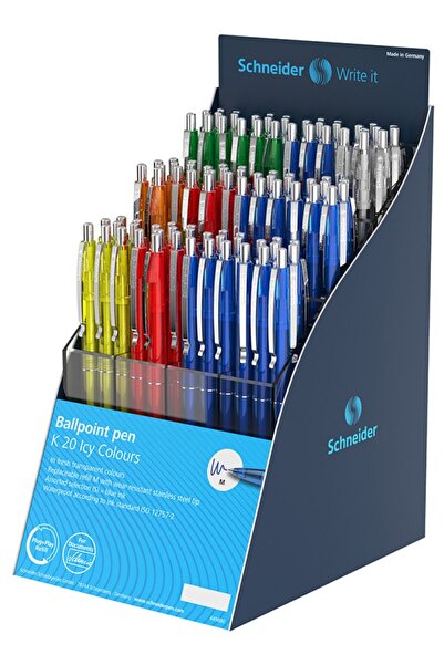 SCHNEIDER Sis Display K20 Icy Colours, 100 Pixuri Culori Asortate - Scriere A...
