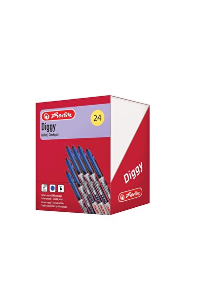Herlitz Roller cu cerneală lichidă Diggy 0.5mm Albastru Display 24 buc. Herli...