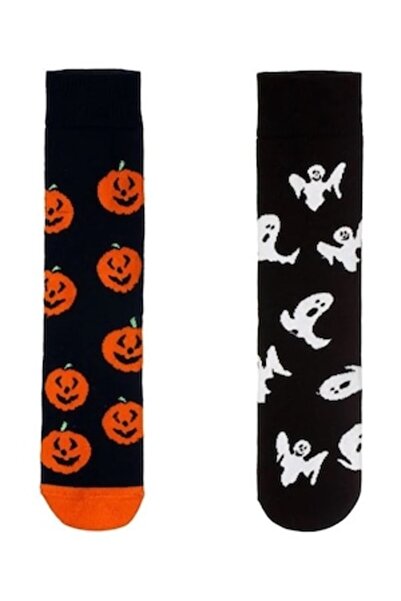 OEM Black Halloween Socks with Patterned - 2 pairs, size 41-46