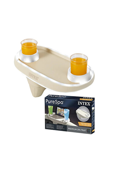 Intex Suport pentru băuturi și telefon, PVC, cu iluminare LED, Bej, 45x26x16cm