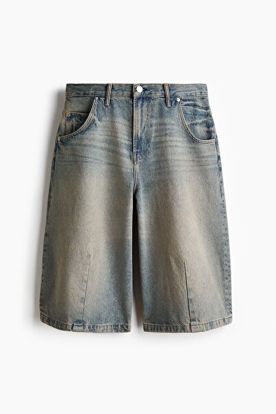 H&M Barrel Paçalı Baggy Kot Şort