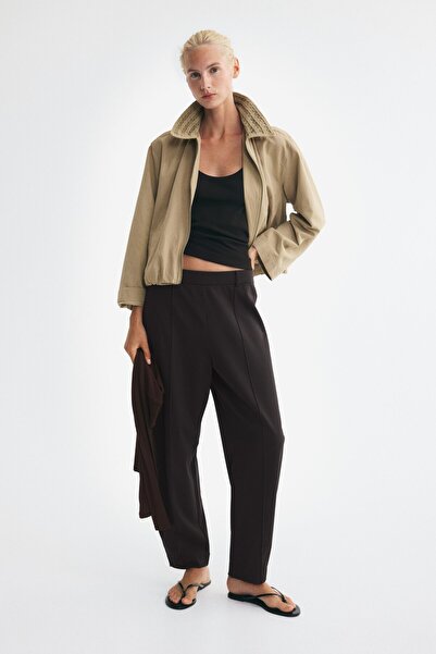 H&M Barrel Paçalı Jarse Pantolon