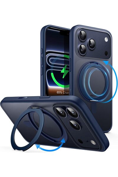 Generic URBAN 360° Rotatable Ring Stand Case for iPhone 17 Pro Max, Deep Blue...