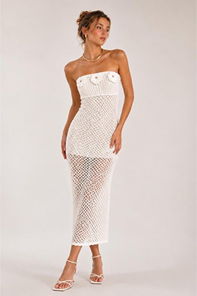 ALEXANDERGARDI Floral Detailed Strapless Lined Dress
