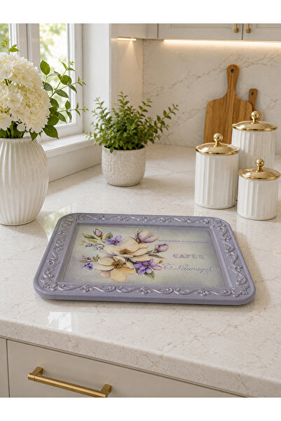 IremTasarimAtolyesi Presentation Tray Epoxy Surface 28Cm*21Cm Kitchen Decoration