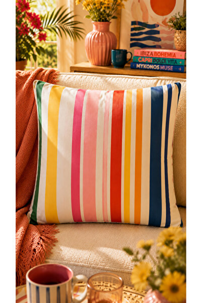 Nari Collections Patterned 1 Piece Throw Pillow Cover 43X43 cm Suede Fabric D...