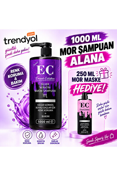 emrah çalışkan Keratin Içerikli Silver (MOR) Şampuan 1000 ml / EÇ MOR MASKE H...