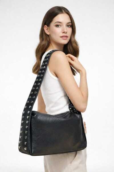 WİKİDAYS.S MODA TRENDİ Staple Detailed Leather Women's Shoulder Bag - Stylish...