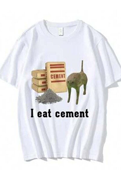 4CR Funny Cement Cat Design For Men And Women, Vintage Fashion Short Sleeve C...
