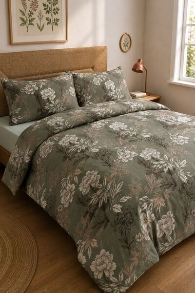Anılsan Gardenia Double Percale Duvet Cover Set 100% Cotton