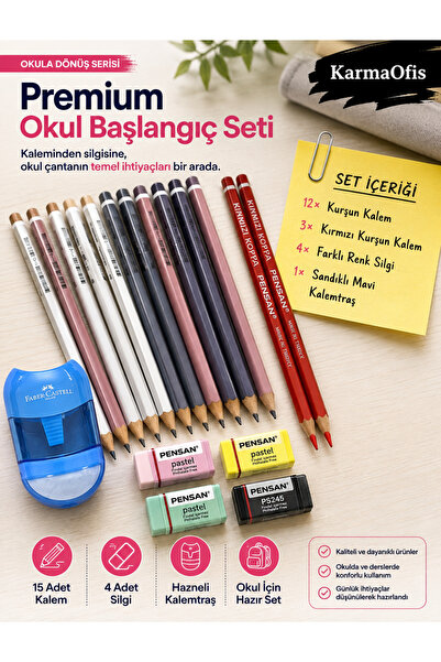 Faber Castell Back to School Premium Stationery Set – 12 Pencils, 3 Red Penci...