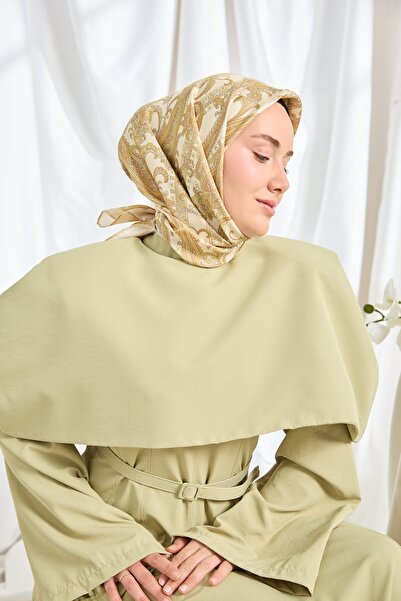 Silk Home Twill Silk Scarf Ottoman Paisley Cream