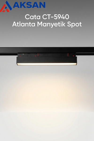 Cata CT-5940 Atlanta 12W 48V Manyetik Lineer LED Spot Günışığı 30 cm Siyah