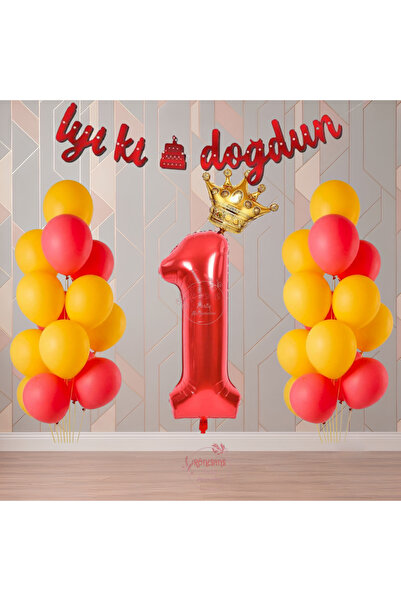 RÖNESANS PARTİ Rönesans Yellow-Red Color Themed Birthday Party Set Age-1