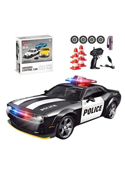 DrKala RC Drift Police Car 1:24 Remote Control Car, All-Wheel Drive, 2 Tire S...