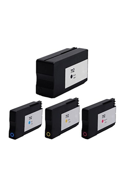Ulm Cart Set 4 cartuse cerneala compatibile HP 712, negru cyan galben magenta...