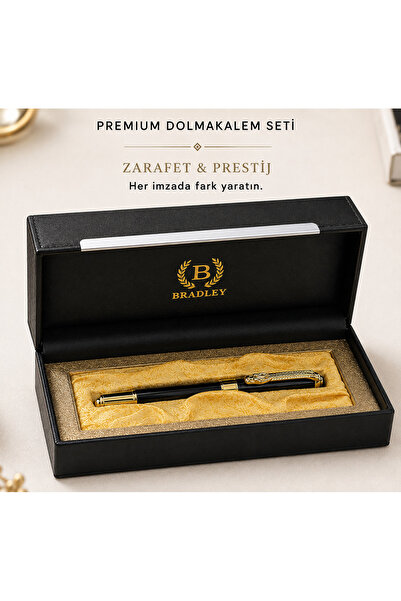 PREMİUM DOLMA KALEM SETİ ÖZEL HEDİYE KUTULU ALTIN KAPLAMA KLİPSLİ KİŞİYE ÖZEL İSİM YAZILABİLİR