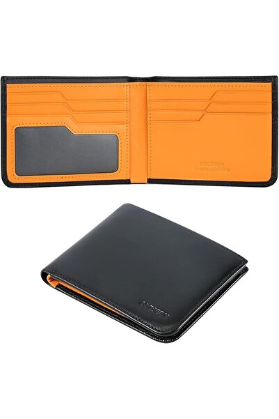 GENERAL Calfskin Slim Wallets For Men RFID Blocking Leather Front Pocket Mens...