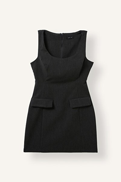 DeFacto Square Neck Short Sleeve Mini Dress I6409Ax26Au