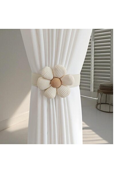 choice2 1 PCS Beige A Handmade floral curtain tiebacks with elastic bands and...