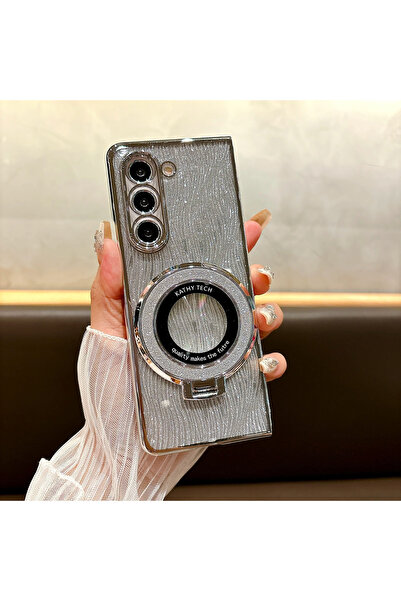 Choice8 Galaxy Z Fold7 Gray Ring Electroplate Sparkling Phone Case for Z Fold...