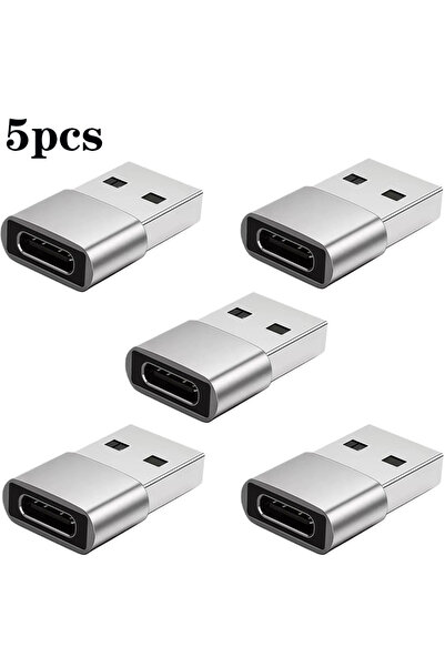 Choice4 Silver(5pcs) USB to USB-C Adapter USB-C Converter USB-C Female to USB...