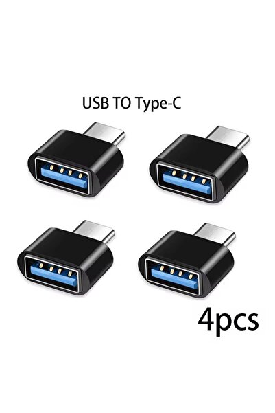Choice5 Black 4pcs Mini Type C to USB Adapter 3.0 USB-C Male OTG A Female Dat...
