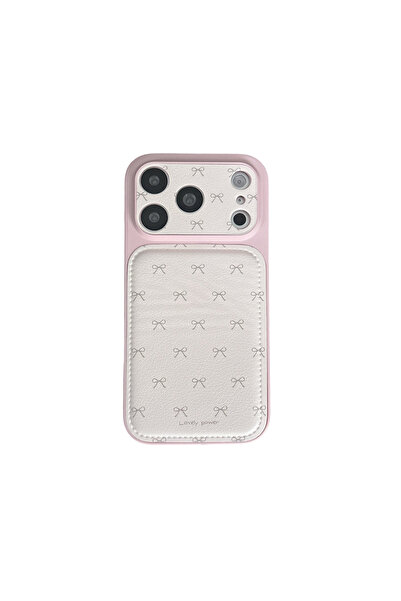 Choice iPhone17 Pro Max WHITE Korean Style Leather Bow Pattern Instantly Beco...