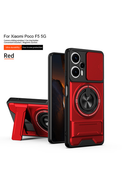 Choice4 Poco F5 Case & Holder SJZJ red Armor Shockproof Phone Case For Poco F...