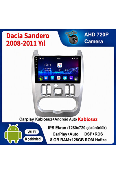 CONION Dacia Sandero 2008-2011 Yıl uyumlu 8GB Ram 128GB Rom Hafıza Android Ka...