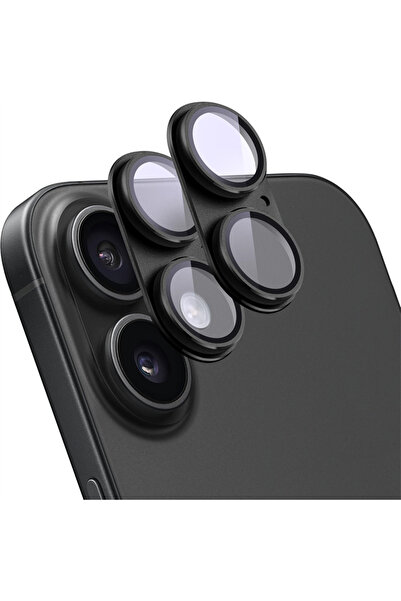 choice2 For iPhone 16 black 2PCS Metal Tempered Glass Camera Lens Protector f...